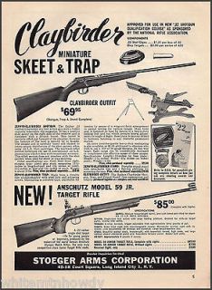 1959 ZEPHYR CLAYBIRDER SHOTGUN & ANSCHUTZ Model 59 Jr. Target RIFLE AD