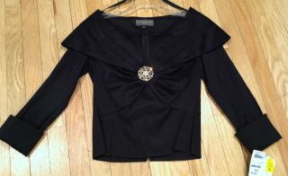 SALE NWT  KM Collections Milla Bell Black TOP  crystal broach  Size 4 