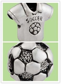 CLEARANCE 925 Sterling Silver European Bead SOCCER JERSEY / BALL 