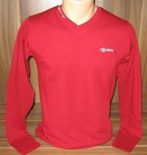 Season Armani V neck Red Long Sleeve T Shirt size M