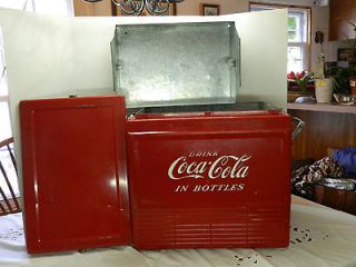 Vintage Antique Coca Cola Cooler (scarce flat top) est 1940s 50s