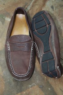 mens cole haan brown leather driving mocs moccasins 11.5 penny loafer 