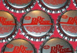 100 Dr PEPPER REAL UNUSED P/L SODA CAPS BOTTLE CAPs 