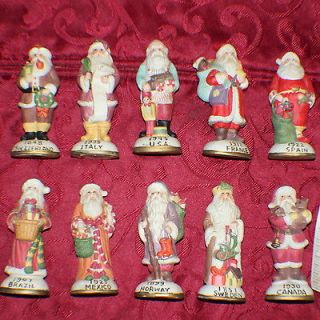   Tall Christmas Hand Painted Porcelain Figurines Collectible Set