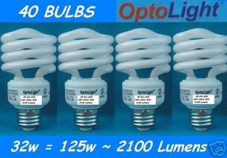 40 CFL Compact Fluorescent Light Bulbs 32w 32 Watt  125w 125 Watt 