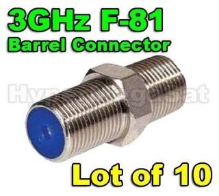 Lot of 10 F 81 Barrel Coax Connector RG6 RG59 FTA Cable