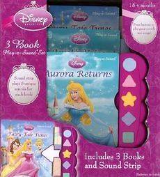 NEW Disney Princess 3 Book Play a Sound Set by Board Books Book
