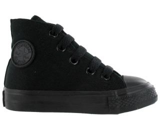 CONVERSE CHUCKS ALL BLACK HI TOP CANVAS NEW IN BOX FOR TODDLERS 