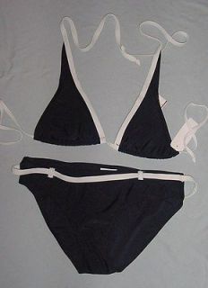 PURE Alfred Sung Black Bikini   White Trim Sizes 10, 12, 14 