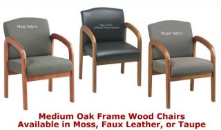   Wood & Fabric Medical Visitor Guest Conference Waiting Room Chair