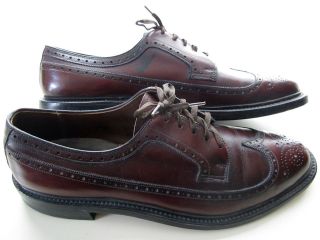 Vtg Wright Cordwainer Arch Preserver Wingtips Dress 9.5C USA Leather 