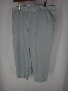 LAUREN CONRAD gray shimmer cropped PANTS 12 tie gathered hems trendy