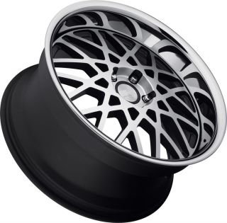 20 CONCEPT ONE RS 22 WHEELS STAGGERED MATTE BLACK MACHINED W/ SS LIP 