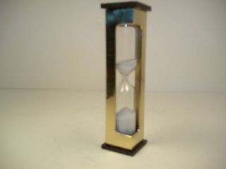 SQUARE SAND TIMER / SOLID BRASS / NEW IN BOX