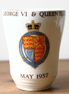   VI & Queen Elizabeth May 1937 Coronation Beaker Mug London Council