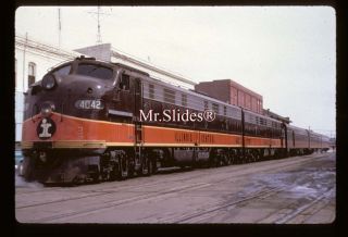 Duplicate Slide IC Illinois Central E9A 4042 & E W/Passenger Train