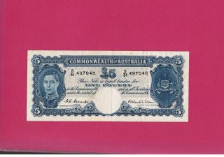 Excellent 1952 [R48] Coombs Wilson Five Pound Note Last George 5th 