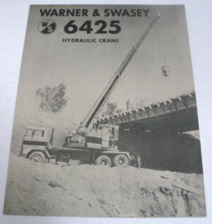 Warner & Swasey 1969 6425 Crane Sales Brochure