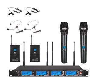 4x800Ch UHF Diversity Wireless Handheld Microphone Mic System