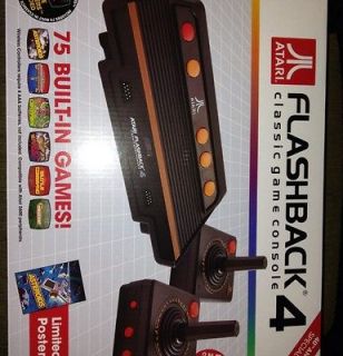  ATARI CONSOLE FLASHBACK 4 w/ 2 WIRELESS CONTROLLERS 75 BUILT IN GAMES