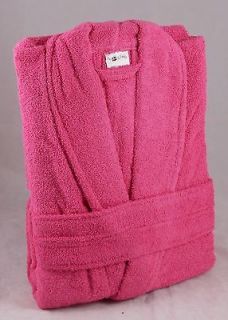 450 GSM 100% Cotton HOT PINK Terry Towelling Bathrobe Bath Robe 