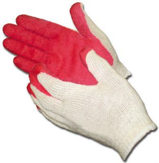   RED LATEX RUBBER COATED FINGERS & PALM WORK GLOVES MENS SIZE MEDIUM