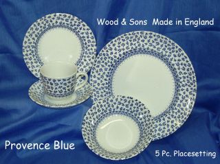Wood & Sons Dinnerware~20 Pc. Set of PROVENCE BLUE~ New~ Made in 