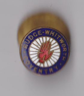 Vtg enamel RUDGE WHITWORTH COVENTRY bicycle pin buttonhole badge by 
