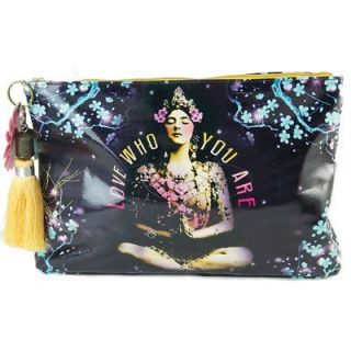 Cosmetic Bag Temple Girl .Papaya Art Large Accesory Bags. Large Travel 