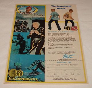 1976 JACQUES COUSTEAU ad ~ U.S. Divers Aqua Lung World