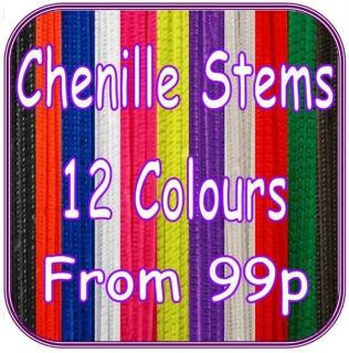 Chenille Craft Stems Pipe Cleaners 12 30cm 25 50 100pk