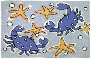 Blue Crabs & Starfish JellyBean Accent Rug