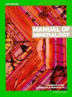 Manual of Mineralogy After James D. Dana by Cornelius Hurlbut and 