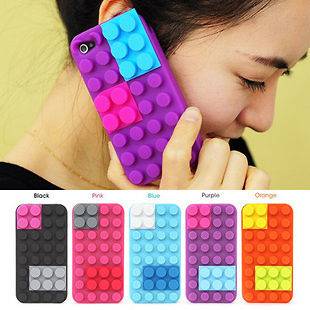 New Brick Block Rubber Silicone Skin Soft Back Case Cover for Apple 