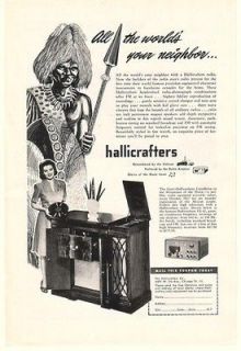 1947 Hallicrafters Console Radio Phonograph Print Ad