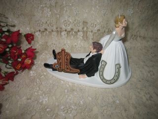 HUMOROUS WEDDING WESTERN COWBOY BOOT CAKE TOPPER PRIORITY SHIPPING