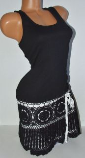 Victorias Secret Racerback Tank Dress With Crochet Hem Black S, M