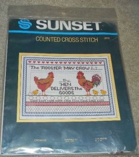 cross stitch hen