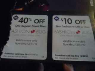 fashion bug coupon in Coupons