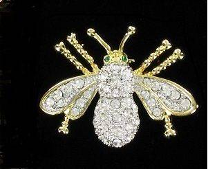Swarovski Crystal Goldtone Bee Pin Brooch NEW