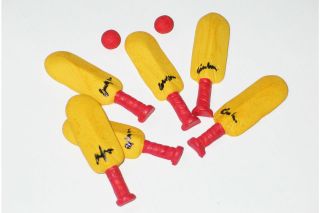 Cricket Bats With Balls Sugar Sport Equipment Edible Cake Cupcake 