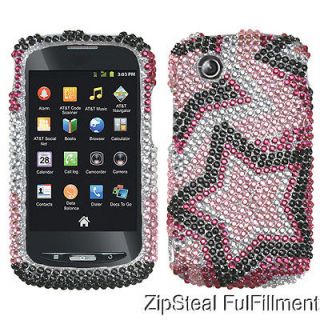 Black Pink Glitter Bling Rhinestone Case Cover for ATT ZTE Avail Z990 