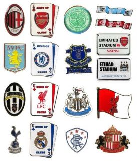 OFFICIAL FOOTBALL CLUB   Pin Badge (Choice of Flag/Scarf/Crest/Street 