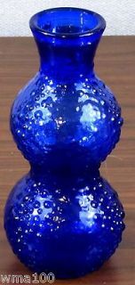 Vintage Cobalt Blue Hobnail Design Jar Vase UNIQUE