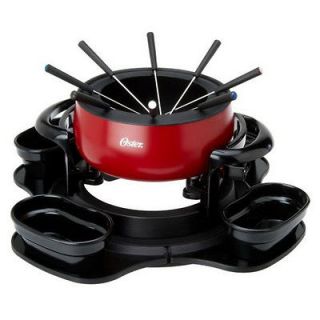 Oster FPSTFN7500 Red Stainless Lazy Susan Fondue with 4 Removable 