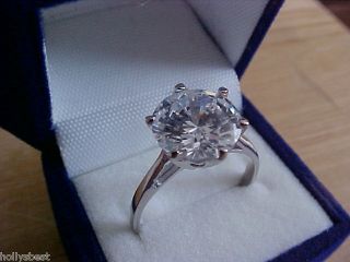 Sterling Silver 2 1/2 ct Engagement CZ Ring size 5
