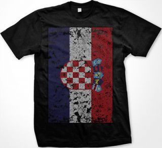 Giant Distressed Croatian Pride Flag World Cup Soccer Olympics Mens T 