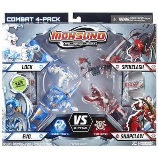 Monsuno Core Combat 4 Pack Wave #1 Lock, Spikelash, Evo & Snapclaw 