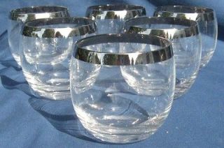 Vintage Mid Century Dorothy Thorpe Roly Poly Glasses Silver Rim Mad 