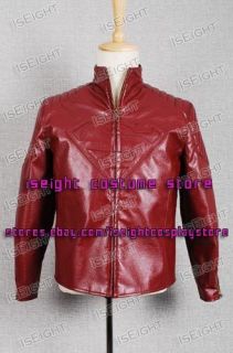 Smallville Clark Kent Red Leather Jacket Coat Costume  
